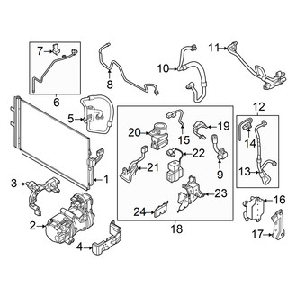 Nissan OE - Air Conditioner & Heater - Condenser, Compressor & Lines (W/O Heat Pump), (S+)