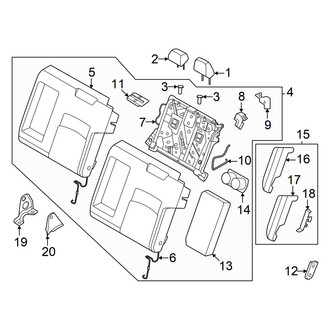 Nissan OE - Seats & Tracks - Rear Seat Components (60% Side, Seat Back Components)
