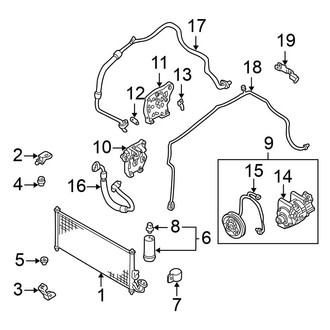 Nissan OE - Air Conditioner & Heater - Condenser, Compressor & Lines