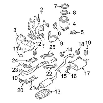Nissan OE - Exhaust System - Exhaust Components (1.8L)