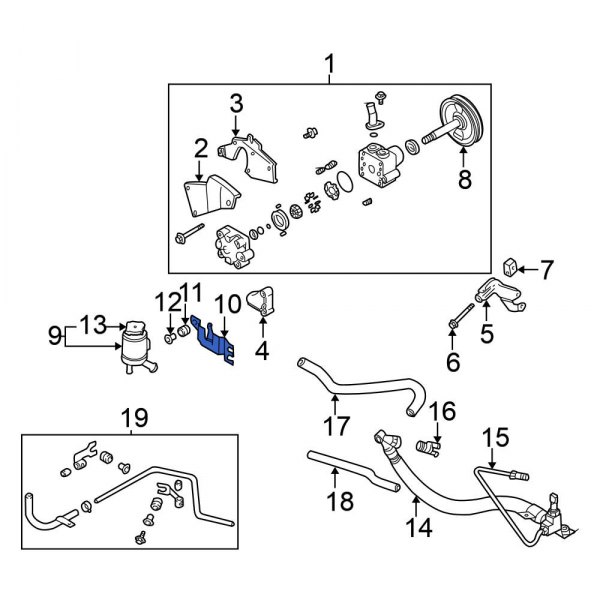 Power Steering Pump Reservoir Bracket