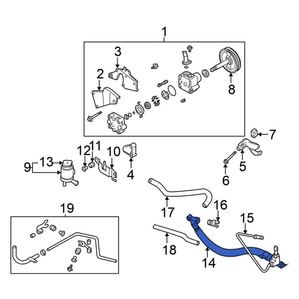Nissan OE 497205M100 Power Steering Pressure Hose