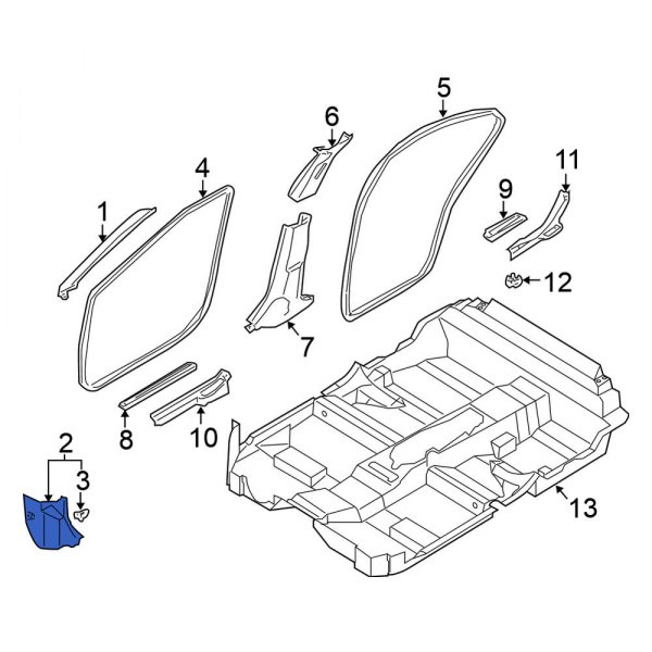 Nissan OE 669015M004 Left Kick Panel Trim