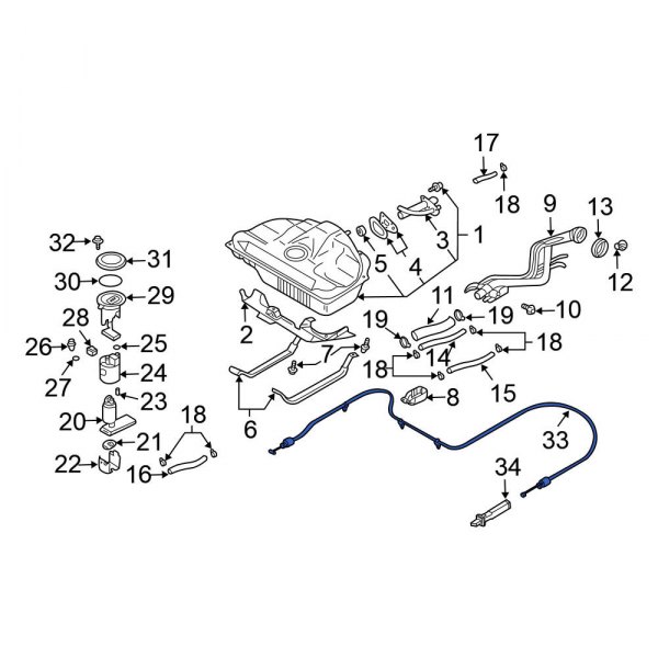 Fuel Filler Door Release Cable