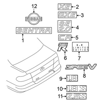 Nissan OE - Trunk Lid - Exterior Trim