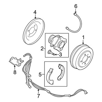 Nissan OE - Rear Suspension - Brake Components (Drum Brakes), (Base / S / SL)