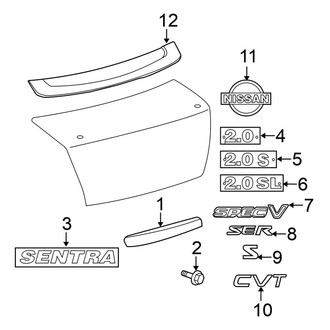 Nissan OE - Trunk Lid - Exterior Trim