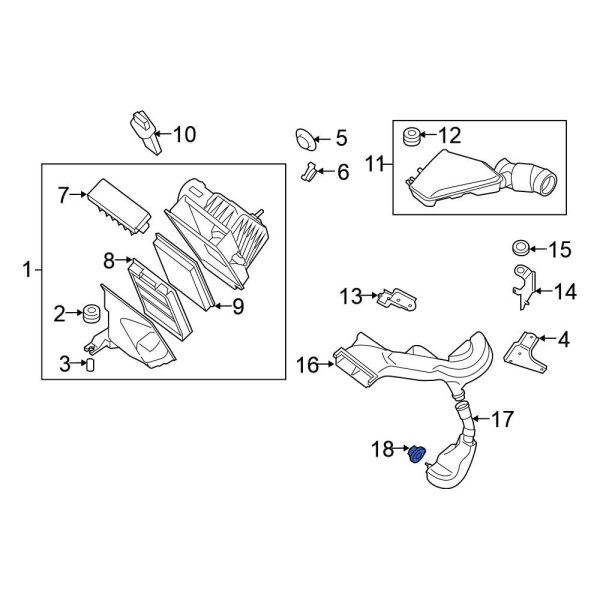 Nissan OE 16559ET010 Engine Air Intake Resonator Insulator