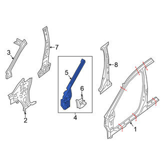 Nissan OE - Left Body A-Pillar Reinforcement