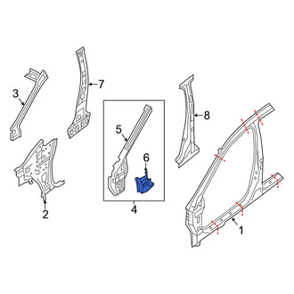 Nissan OE - Right Body A-Pillar Reinforcement