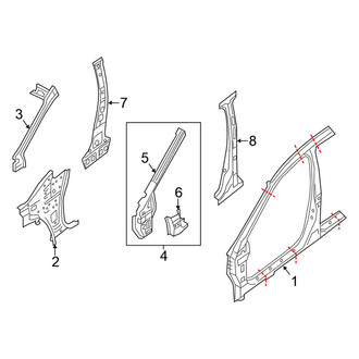 Nissan OE - Left Body A-Pillar Reinforcement