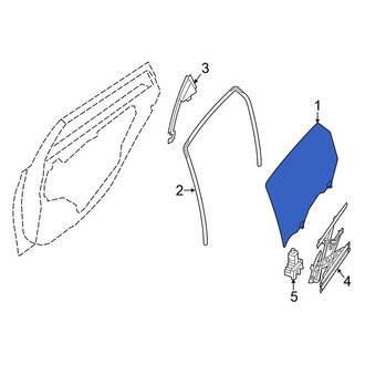 Nissan OE - Rear Left Door Glass