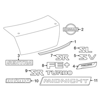 Nissan OE - Trunk Lid - Exterior Trim