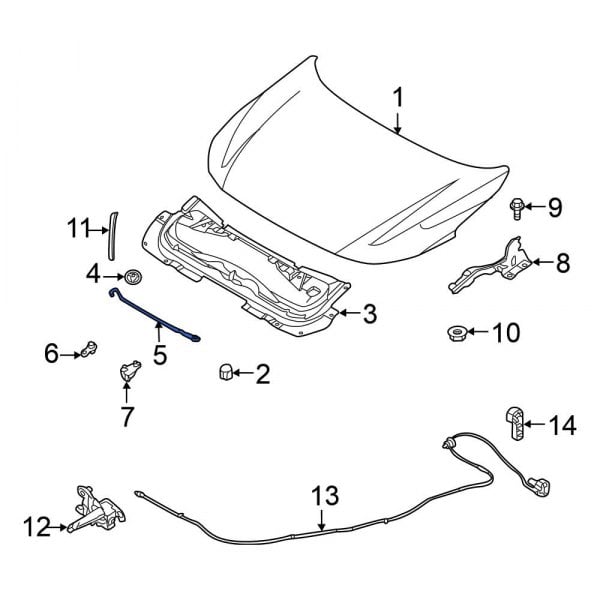 Nissan OE 657716LB0A - Front Hood & Trunk Prop Rod