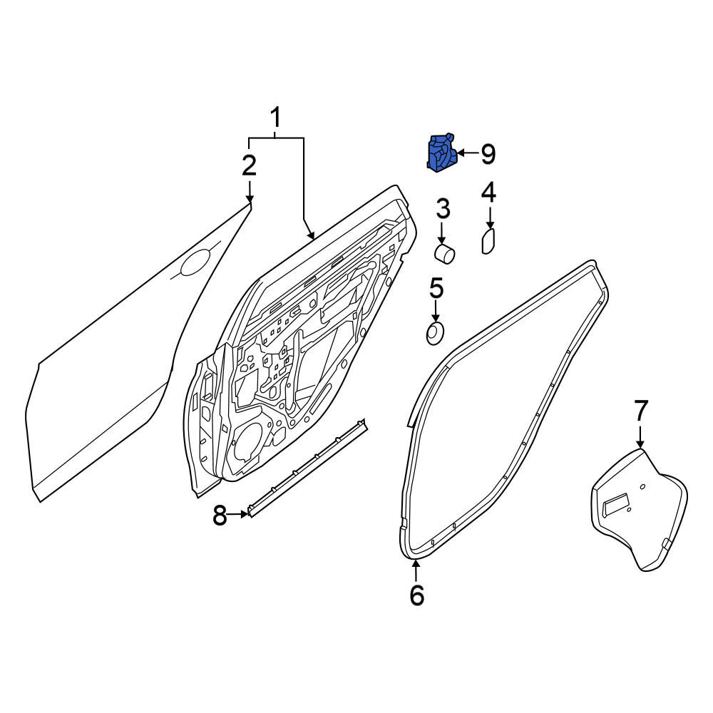 Nissan OE 822916LE0A - Front Left Door Opening Trim