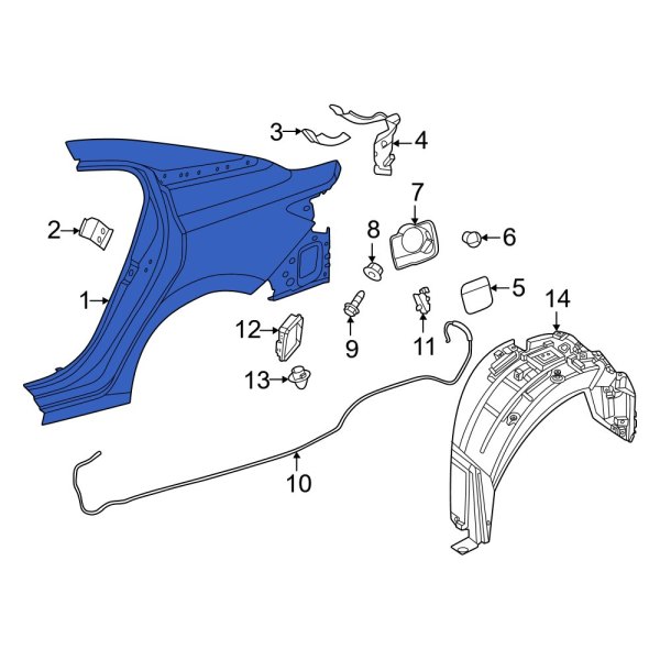 Nissan OE GH1016LBMB Rear Left Quarter Panel