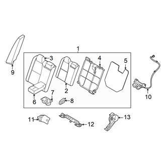 Nissan OE - Seats & Tracks - Rear Seat Components (Seat Back-60% Side, With Center Armrest), (SL / SR)