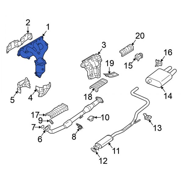 Catalytic Converter with Integrated Exhaust Manifold