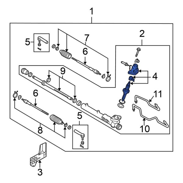 Rack And Pinion Steering Pinion Shaft