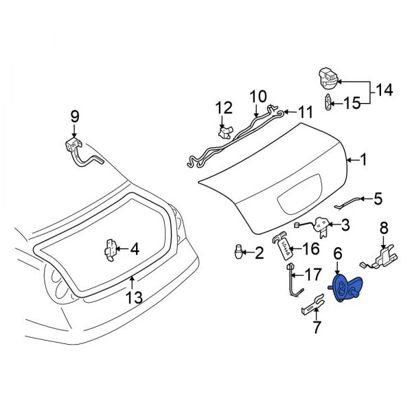 Trunk Lock Cylinder and Key