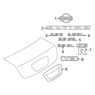 Nissan OE - Trunk Lid - Exterior Trim