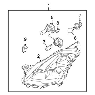 Nissan OE - Front Lamps - Headlamp Components (Halogen Type), (Sedan Gas)