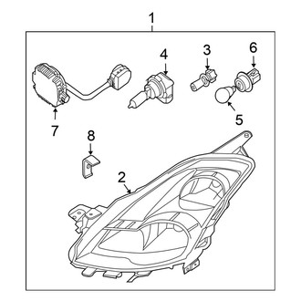 Nissan OE - Front Lamps - Headlamp Components (Xenon Type), (Sedan Gas)