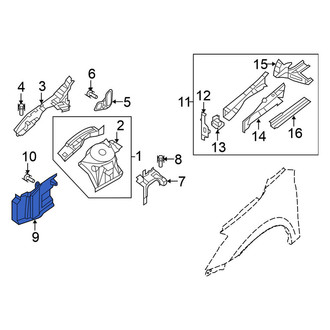 Nissan OE - Front Right Fender Splash Shield