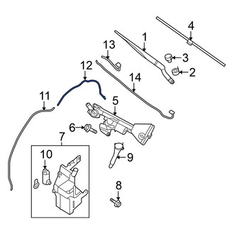 Nissan OE - Front Windshield Washer Hose