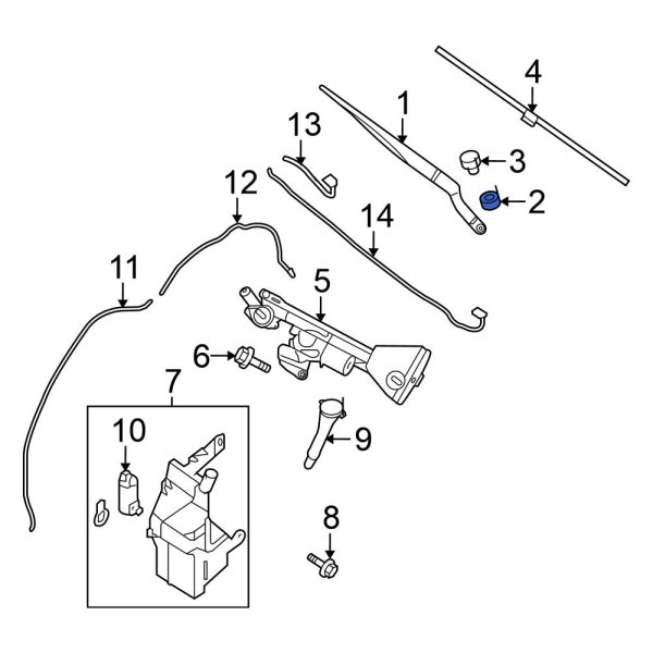 Windshield Wiper Arm Nut