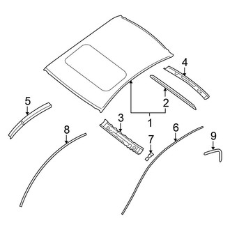 Nissan OE - Roof & Components (With Sunroof), (Sedan)