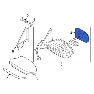 Nissan OE - Front Right Door Mirror Glass