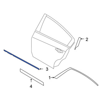 Nissan OE - Rear Right Door Window Belt Weatherstrip