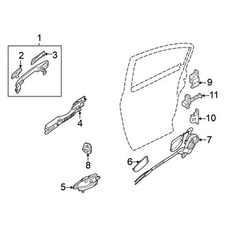 Nissan OE - Rear Door - Lock & Hardware (Sedan)