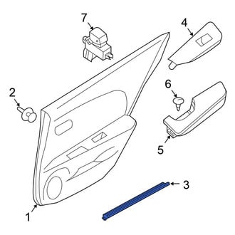 Nissan OE - Rear Right Door Window Belt Weatherstrip