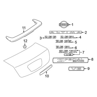 Nissan OE - Trunk Lid - Exterior Trim (Sedan)