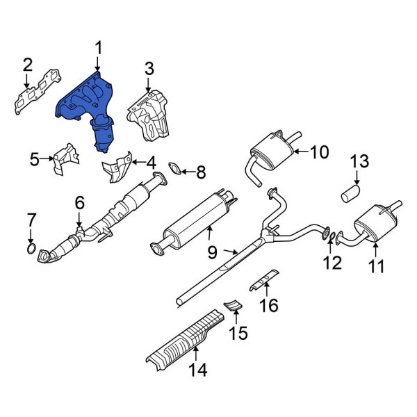 Catalytic Converter with Integrated Exhaust Manifold