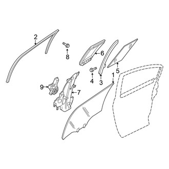 Nissan OE - Rear Door - Glass & Hardware (FULL HYBRID EV-GAS (FHEV))