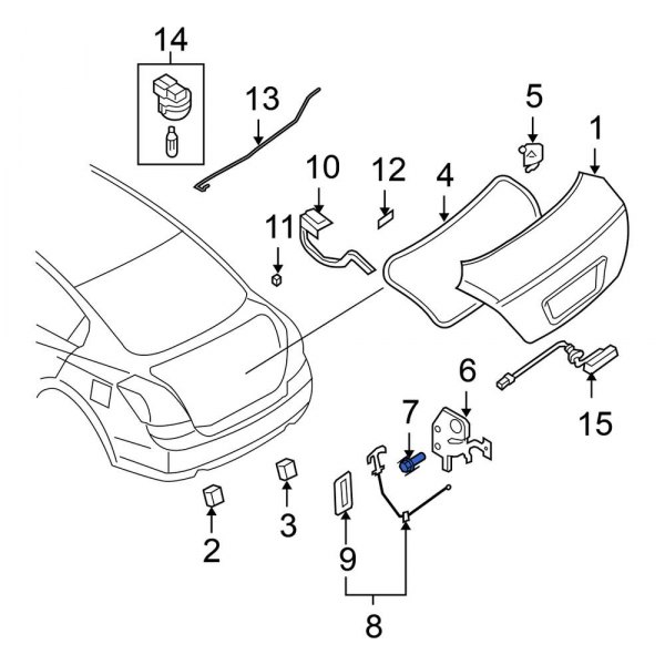 Deck Lid Striker Bolt