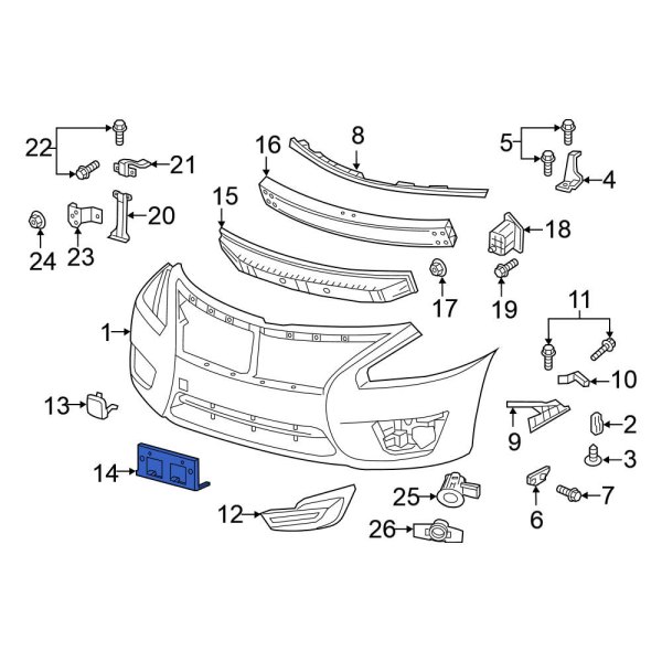 2015 nissan altima front license plate bracket