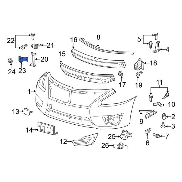 Bumper Cover Support Rail Bracket