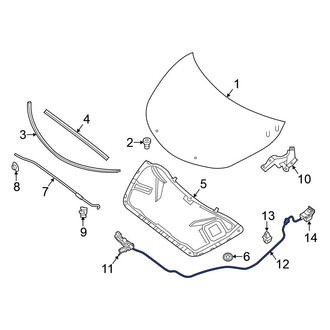 Nissan OE - Front Hood Release Cable