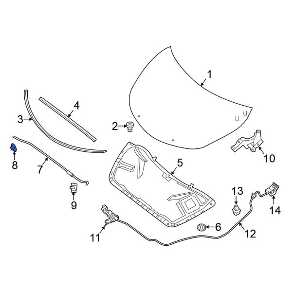 Hood Prop Rod Grommet