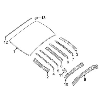 Nissan OE - Roof - Exterior Trim (W/O Sunroof), (Sedan)