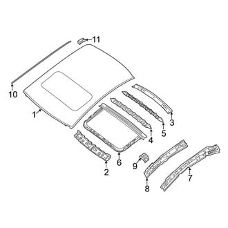 Nissan OE - Roof - Exterior Trim (With Sunroof), (Sedan)