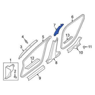 Nissan OE - Left Upper Door Pillar Post Trim Set