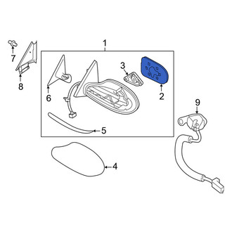Nissan OE - Front Left Door Mirror Glass