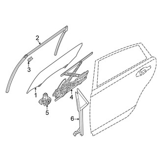 Nissan OE - Rear Door - Glass & Hardware (Base / S / SL / SR / SV)