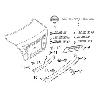 Nissan OE - Trunk Lid - Exterior Trim (Sedan)