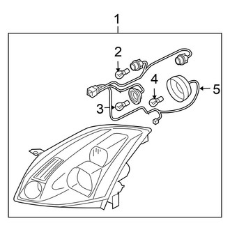 Nissan OE - Front Lamps - Headlamp Components (W/O Xenon)